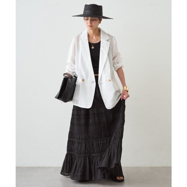 【Loungedress】【INDIA】ギャザーティアードレースSK | PAL GROUP OUTLET | 詳細画像2 