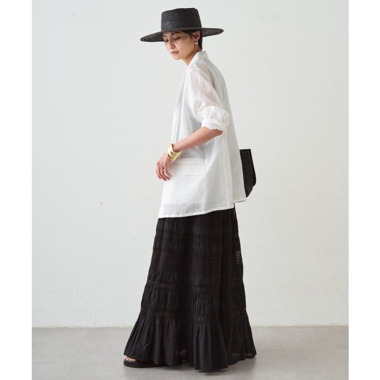 【Loungedress】【INDIA】ギャザーティアードレースSK | PAL GROUP OUTLET | 詳細画像4 