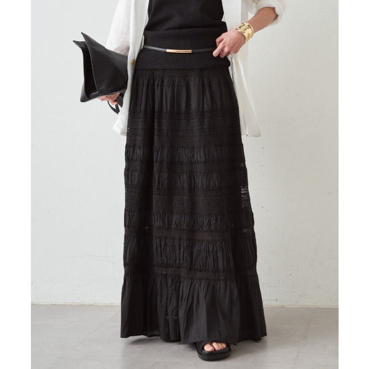 【Loungedress】【INDIA】ギャザーティアードレースSK | PAL GROUP OUTLET | 詳細画像6 