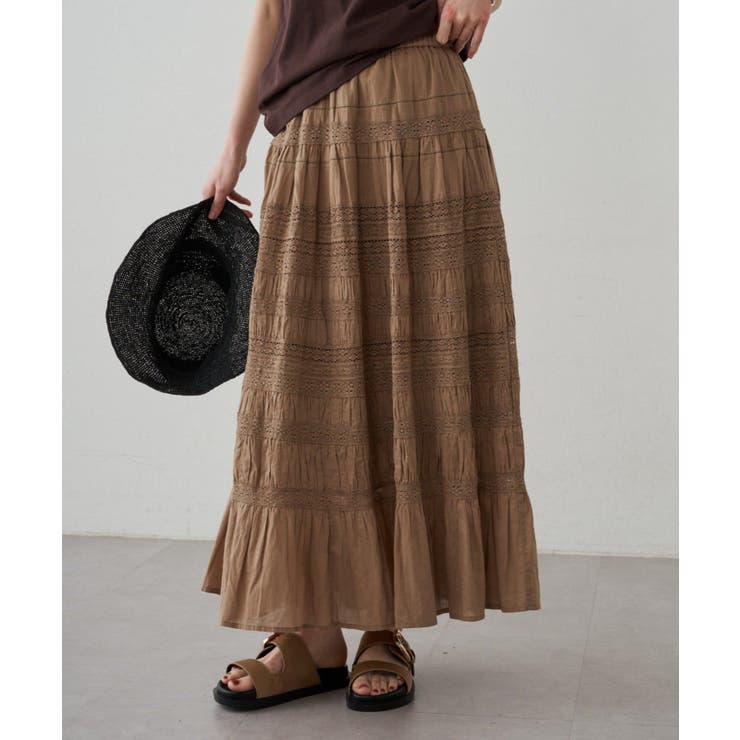 【Loungedress】【INDIA】ギャザーティアードレースSK | PAL GROUP OUTLET | 詳細画像17 