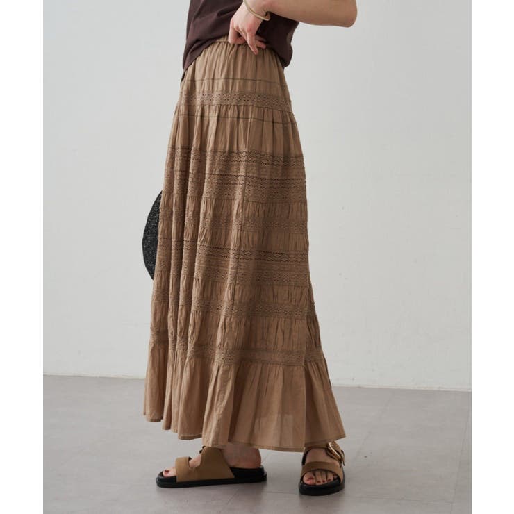 【Loungedress】【INDIA】ギャザーティアードレースSK | PAL GROUP OUTLET | 詳細画像18 