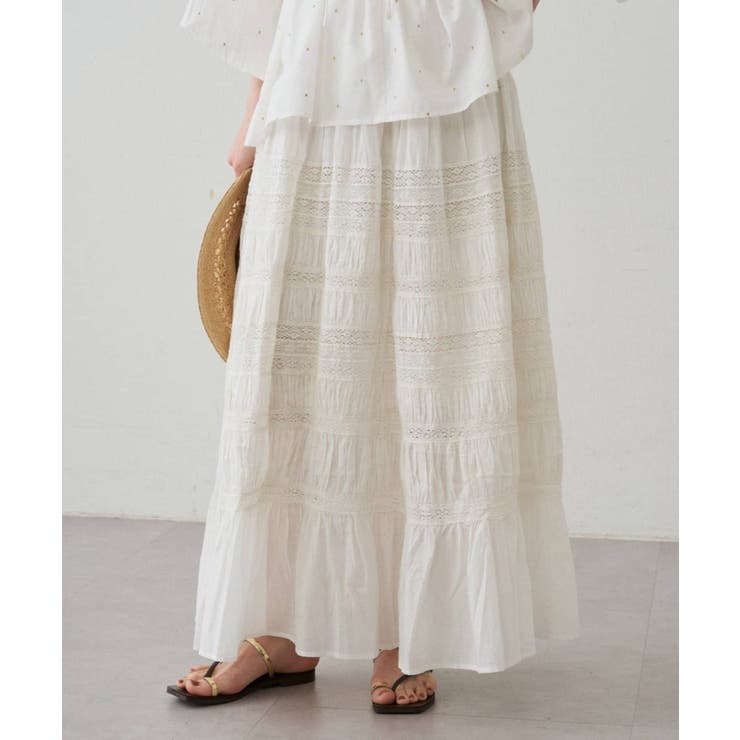 OFF | 【Loungedress】【INDIA】ギャザーティアードレースSK | PAL GROUP OUTLET