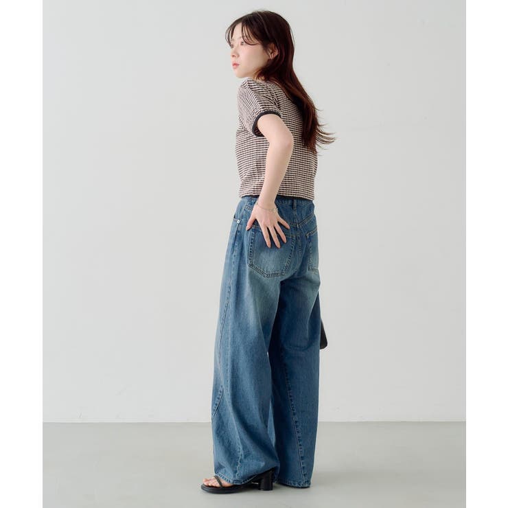 【Kastane】ボーダーパフ半袖ニット | PAL GROUP OUTLET | 詳細画像16 