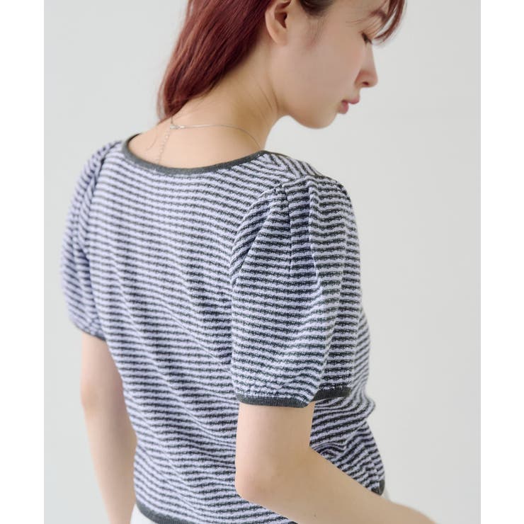 【Kastane】ボーダーパフ半袖ニット | PAL GROUP OUTLET | 詳細画像18 