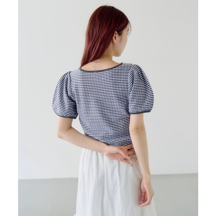 【Kastane】ボーダーパフ半袖ニット | PAL GROUP OUTLET | 詳細画像22 