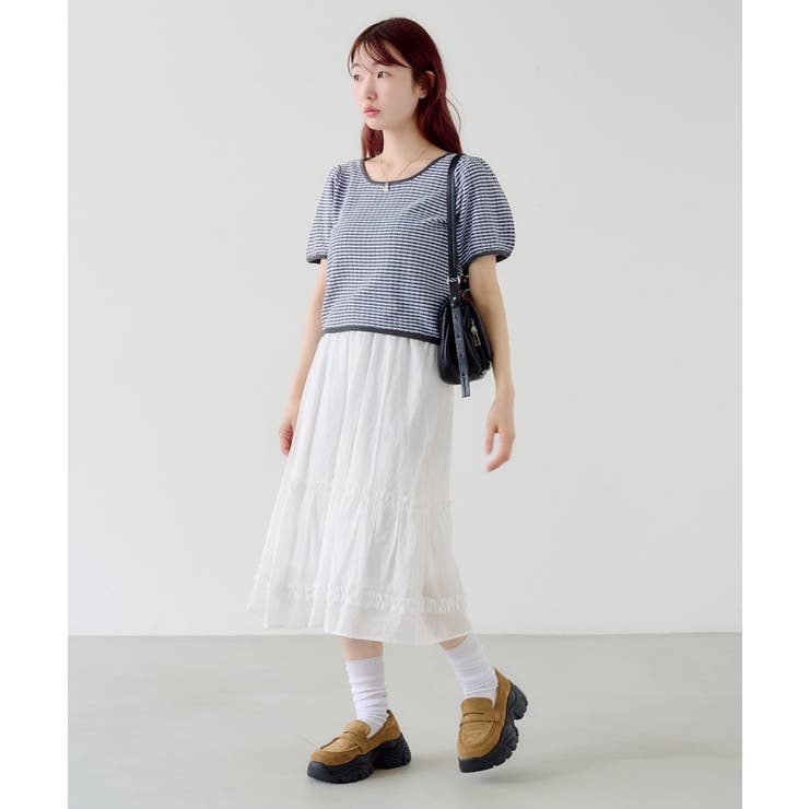 【Kastane】ボーダーパフ半袖ニット | PAL GROUP OUTLET | 詳細画像23 
