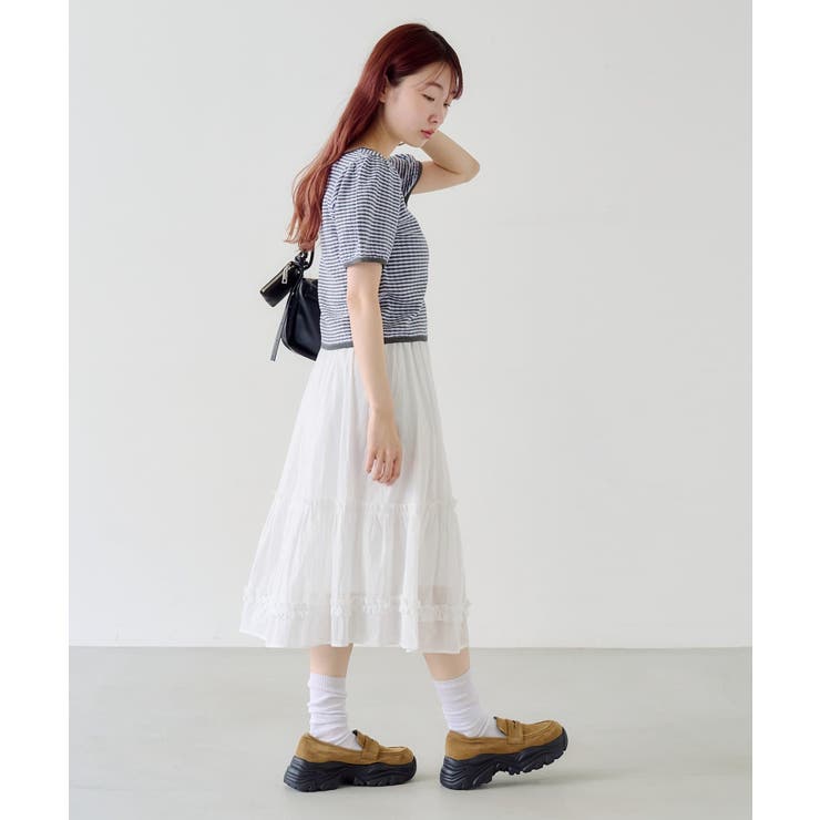 【Kastane】ボーダーパフ半袖ニット | PAL GROUP OUTLET | 詳細画像24 