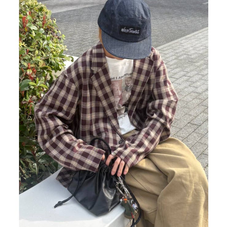 WINE | 【CIAOPANIC TYPY】【IF企画】阿久津チェックジャケット | PAL GROUP OUTLET