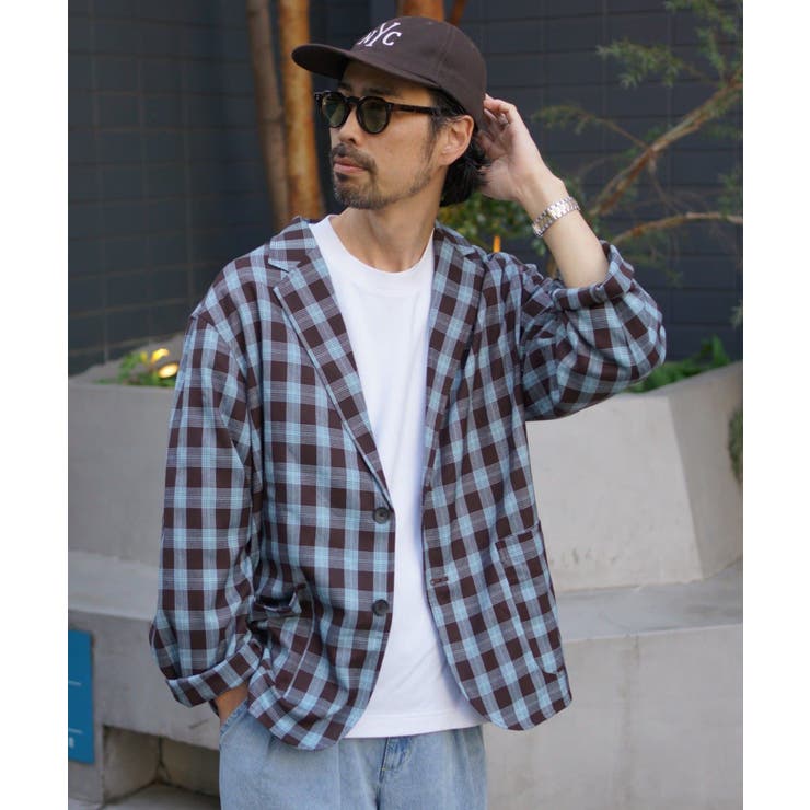 BROWN | 【CIAOPANIC TYPY】【IF企画】阿久津チェックジャケット | PAL GROUP OUTLET