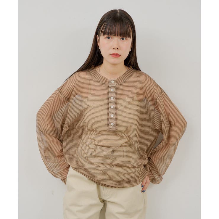 【Kastane】SHEER BORDER HENLEY | PAL GROUP OUTLET | 詳細画像1 
