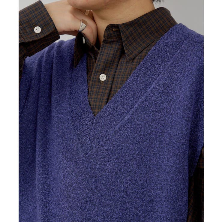 【Kastane】BOUCLE V-NECK KNIT VEST | PAL GROUP OUTLET | 詳細画像9 