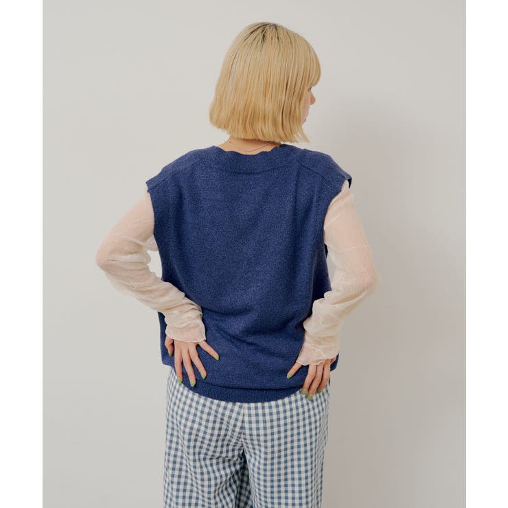 【Kastane】BOUCLE V-NECK KNIT VEST | PAL GROUP OUTLET | 詳細画像3 