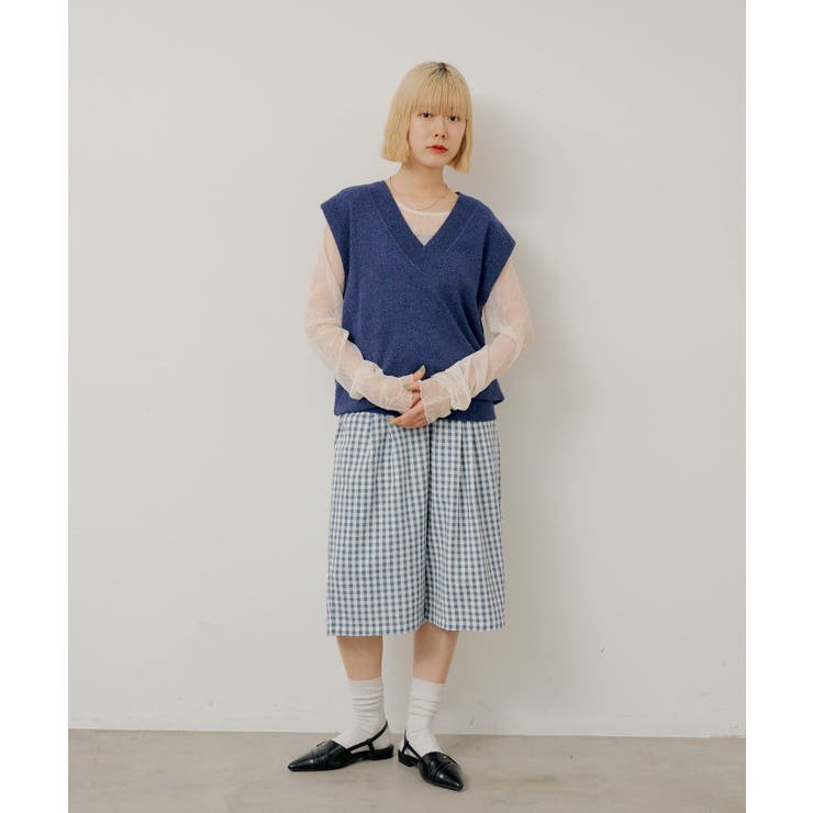 【Kastane】BOUCLE V-NECK KNIT VEST | PAL GROUP OUTLET | 詳細画像4 