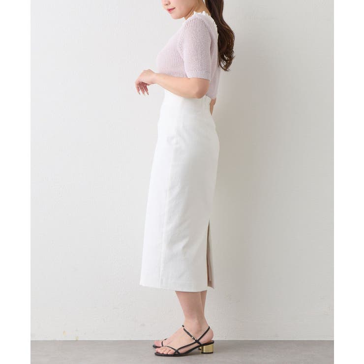 【La boutique BonBon】ペーパーヤーンフリルVネックKN | PAL GROUP OUTLET | 詳細画像20 