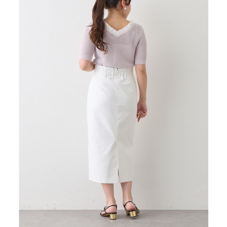 【La boutique BonBon】ペーパーヤーンフリルVネックKN | PAL GROUP OUTLET | 詳細画像21 