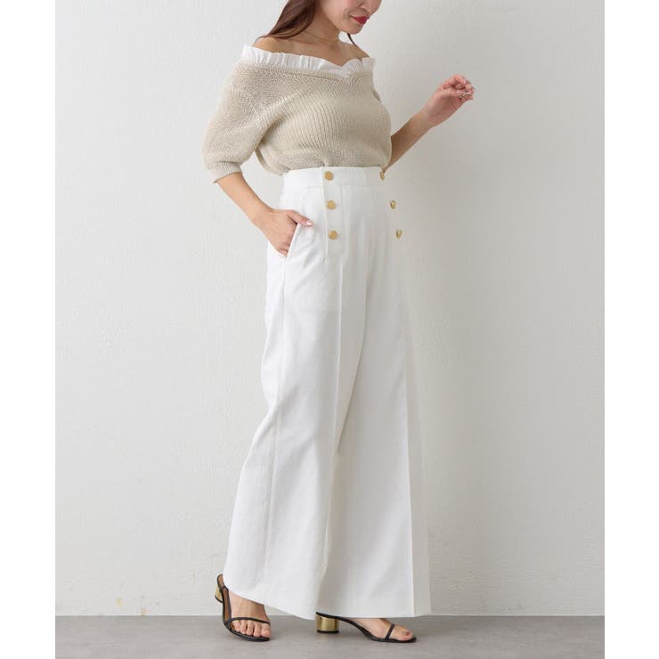 【La boutique BonBon】ペーパーヤーンフリルVネックKN | PAL GROUP OUTLET | 詳細画像33 