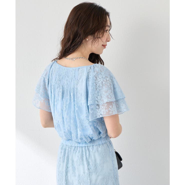 【La boutique BonBon】チュール刺繍フリルスリーブBL | PAL GROUP OUTLET | 詳細画像3 