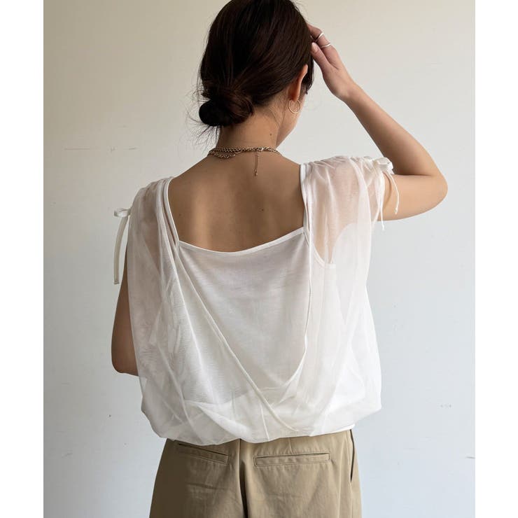 【DouDou】W 前後2WAYチュールカシュクールプルオーバー | PAL GROUP OUTLET | 詳細画像11 