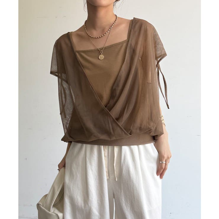 【DouDou】W 前後2WAYチュールカシュクールプルオーバー | PAL GROUP OUTLET | 詳細画像19 