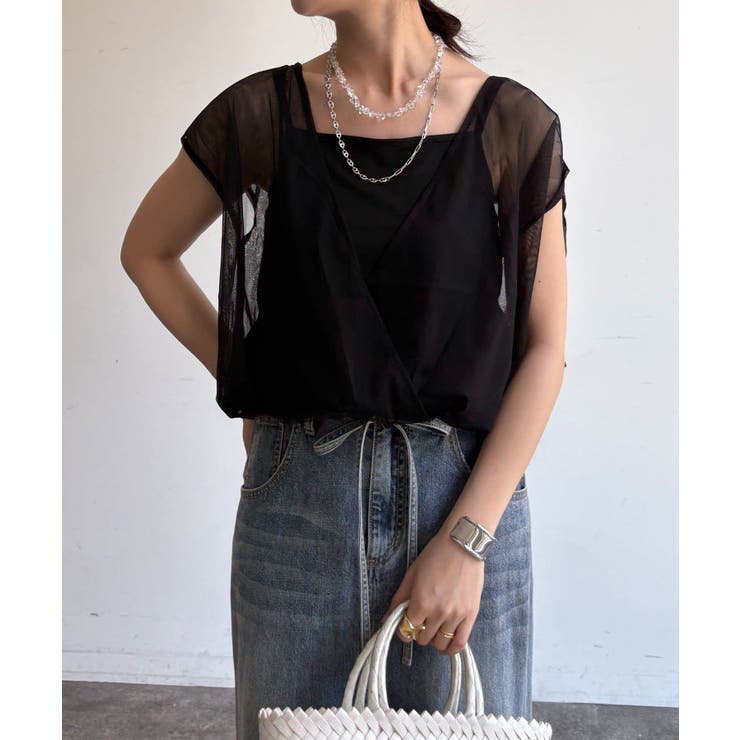 【DouDou】W 前後2WAYチュールカシュクールプルオーバー | PAL GROUP OUTLET | 詳細画像28 