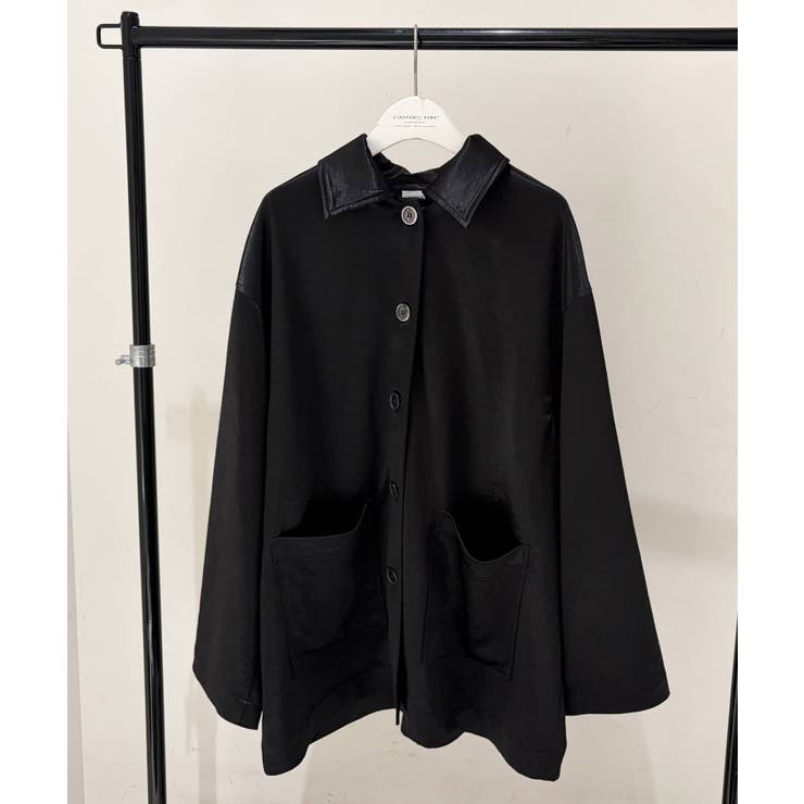 BLACK | 【CIAOPANIC TYPY】PON企画サテンBIGシャツジャケット | PAL GROUP OUTLET
