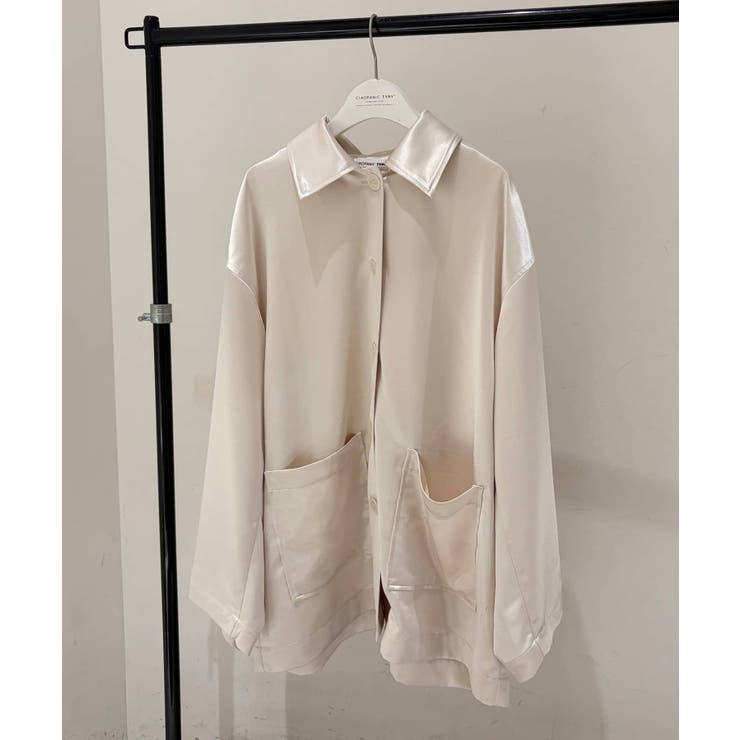 IVORY | 【CIAOPANIC TYPY】PON企画サテンBIGシャツジャケット | PAL GROUP OUTLET