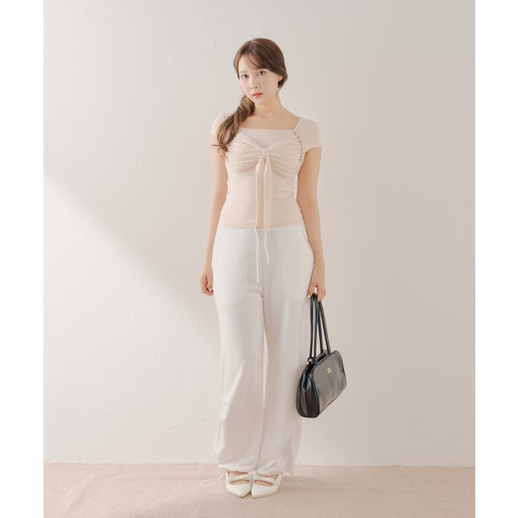 【Chico】フレンチスリーブボレロ風リボントップス | PAL GROUP OUTLET | 詳細画像18 