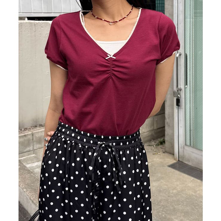 【Ciaopanic】ピコレースVネックコンパクトTee | PAL GROUP OUTLET | 詳細画像2 
