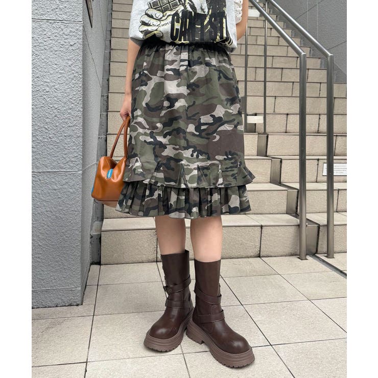 【Ciaopanic】裾フリルミリタリーミドルスカート | PAL GROUP OUTLET | 詳細画像1 