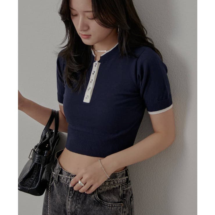 【mline】ボタンヘンリー ニット | PAL GROUP OUTLET | 詳細画像1 