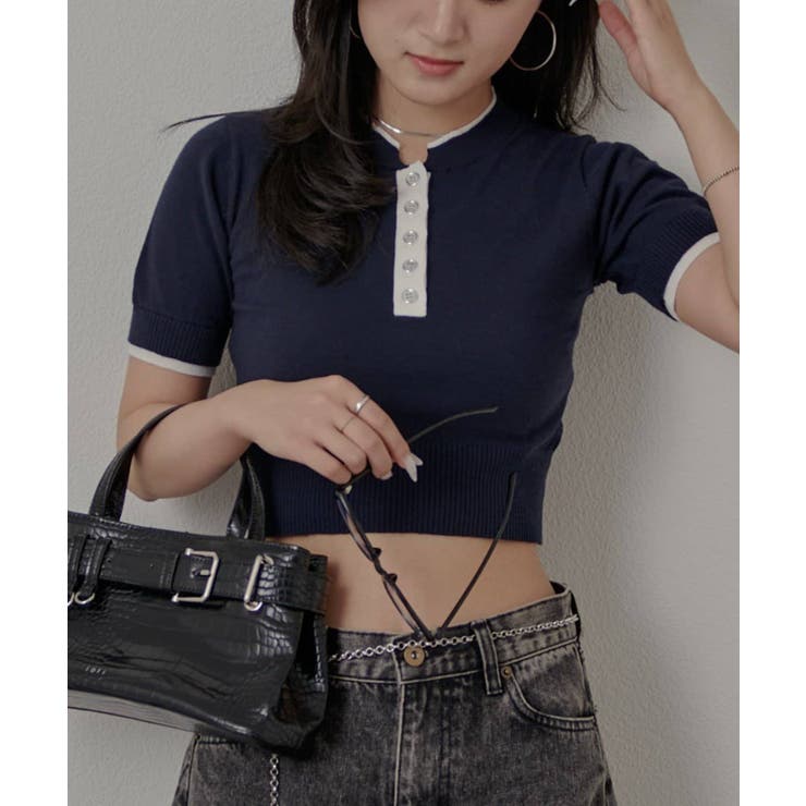【mline】ボタンヘンリー ニット | PAL GROUP OUTLET | 詳細画像2 