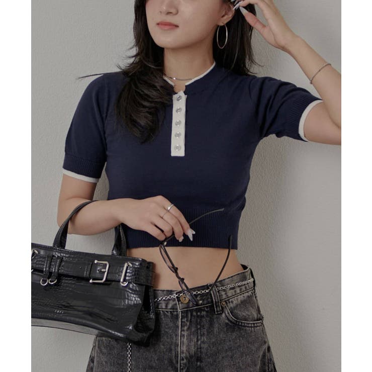 【mline】ボタンヘンリー ニット | PAL GROUP OUTLET | 詳細画像3 