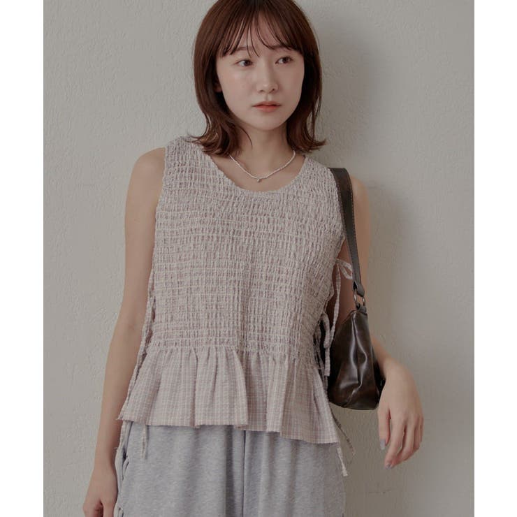 【mline】チェック ギャザーブラウス | PAL GROUP OUTLET | 詳細画像14 
