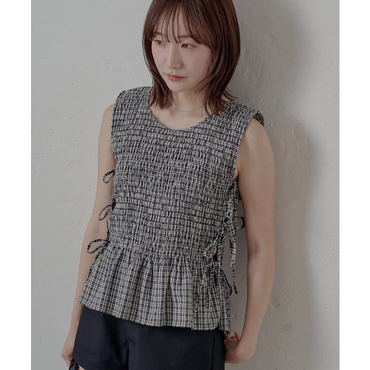 【mline】チェック ギャザーブラウス | PAL GROUP OUTLET | 詳細画像21 