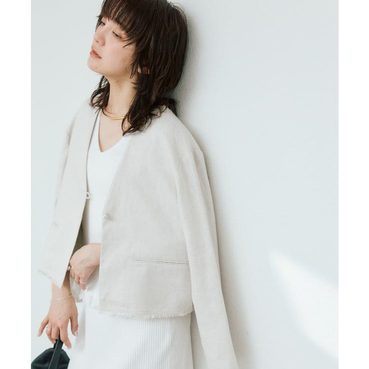 【RIVE DROITE】ペーパーリネンノーカラーJK | PAL GROUP OUTLET | 詳細画像22 