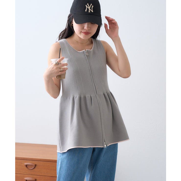 【CIAOPANIC TYPY】スポンディッシュWZIPペプラム配色ニッ… | PAL GROUP OUTLET | 詳細画像2 