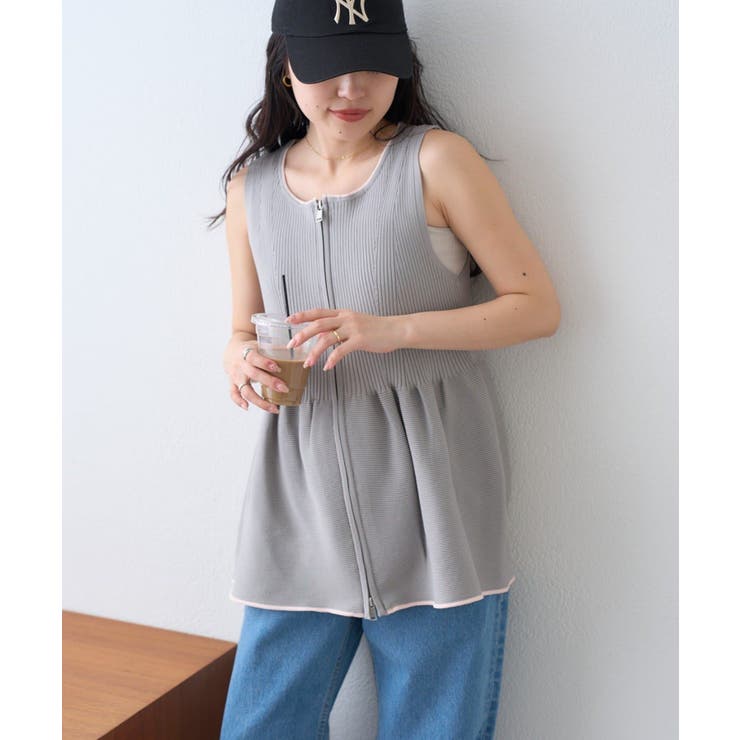 【CIAOPANIC TYPY】スポンディッシュWZIPペプラム配色ニッ… | PAL GROUP OUTLET | 詳細画像3 