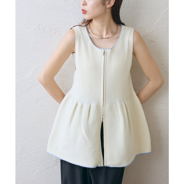 【CIAOPANIC TYPY】スポンディッシュWZIPペプラム配色ニッ… | PAL GROUP OUTLET | 詳細画像1 