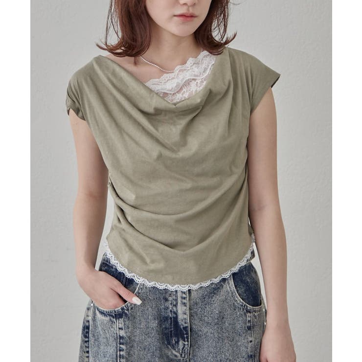 KHK | 【mline】オフショルレースフレンチT | PAL GROUP OUTLET