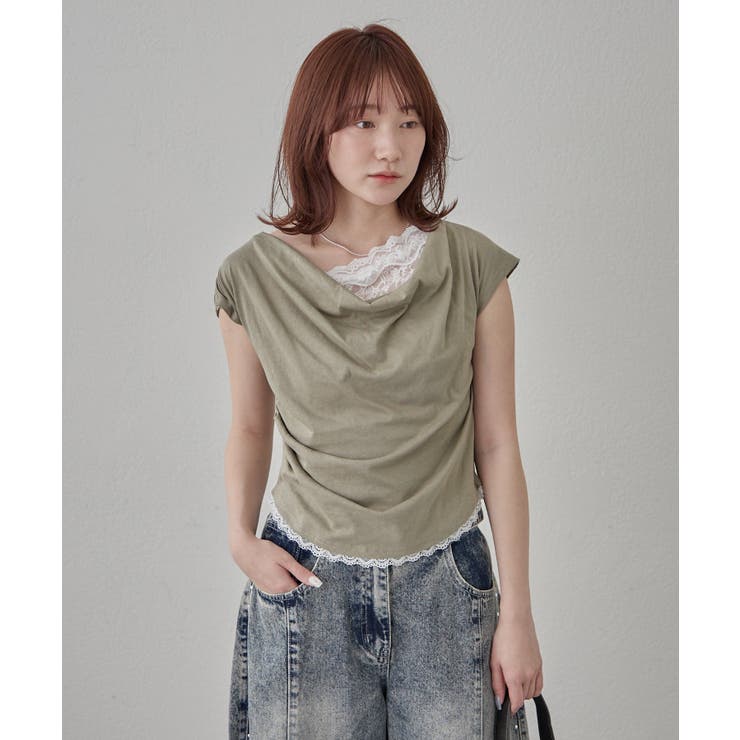【mline】オフショルレースフレンチT | PAL GROUP OUTLET | 詳細画像1 