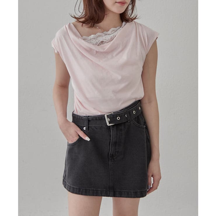 PNK | 【mline】オフショルレースフレンチT | PAL GROUP OUTLET