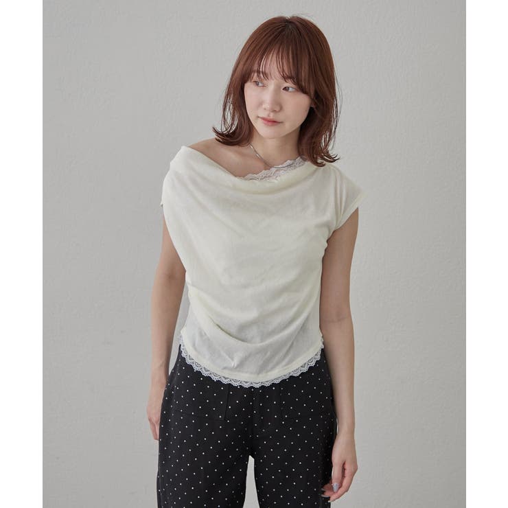 【mline】オフショルレースフレンチT | PAL GROUP OUTLET | 詳細画像15 