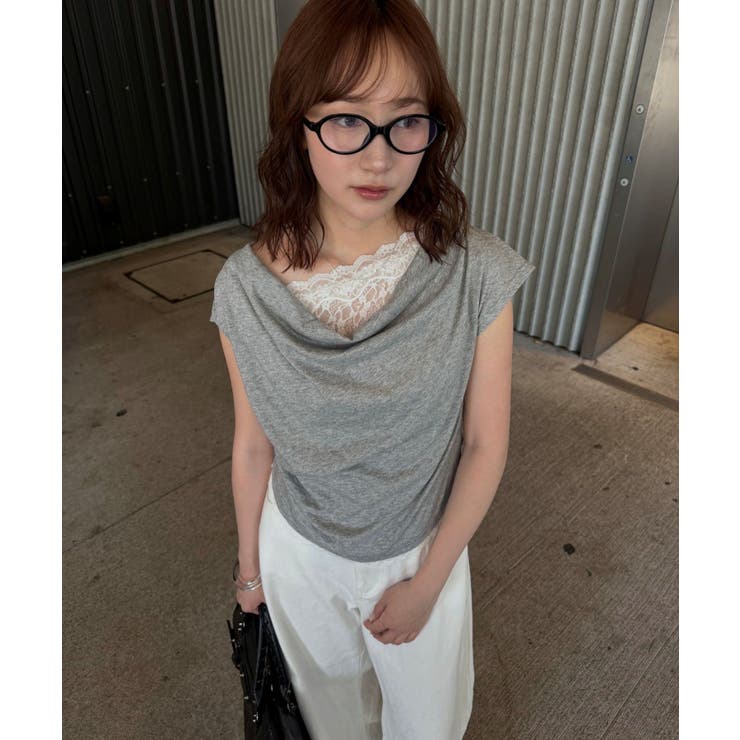 GRY | 【mline】オフショルレースフレンチT | PAL GROUP OUTLET