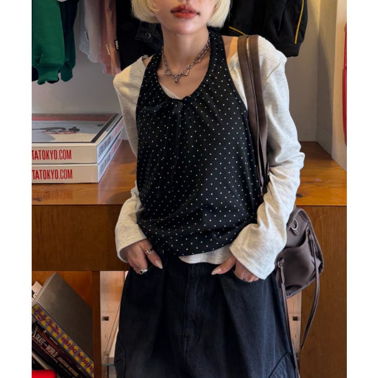 GRY | 【w closet】ホルターキャミC/Dセット | PAL GROUP OUTLET