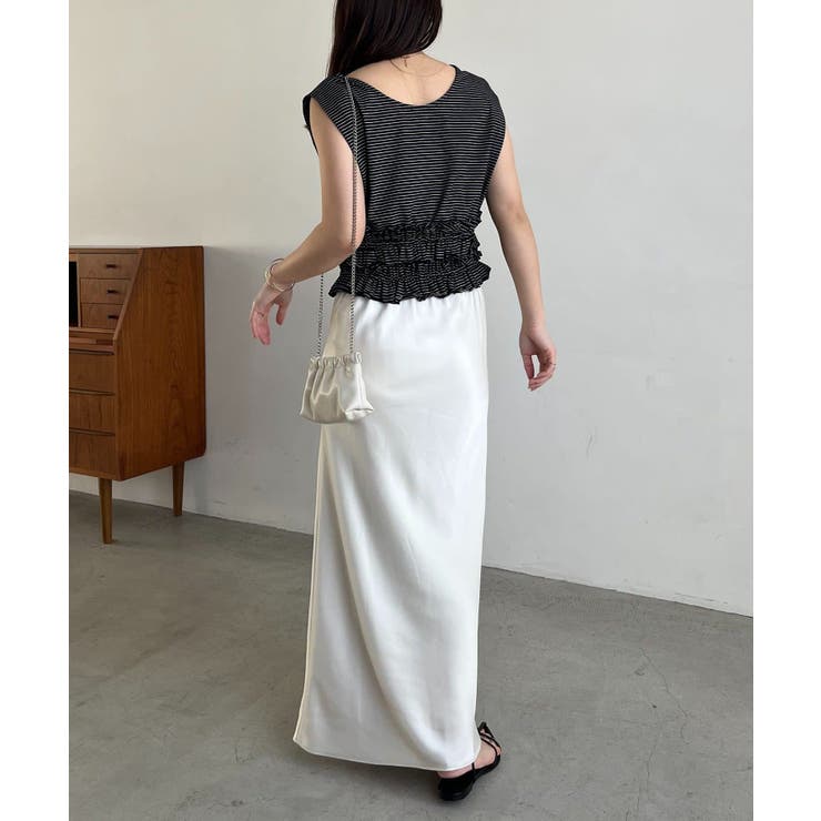 【CAPRICIEUX LE'MAGE】ボーダー裾ギャザーT | PAL GROUP OUTLET | 詳細画像10 