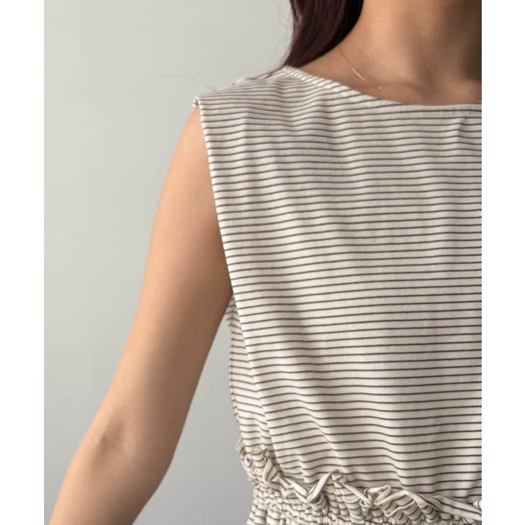 【CAPRICIEUX LE'MAGE】ボーダー裾ギャザーT | PAL GROUP OUTLET | 詳細画像15 