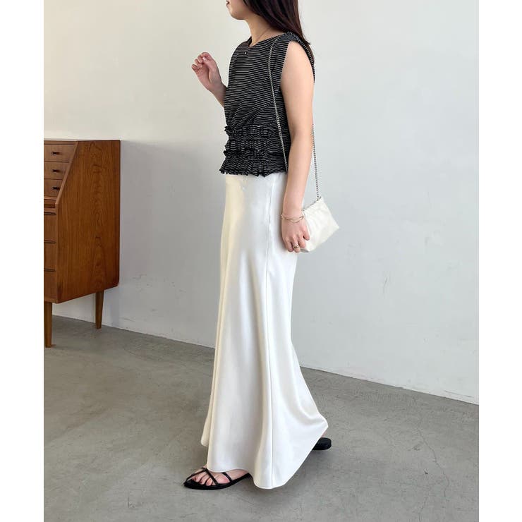 【CAPRICIEUX LE'MAGE】ボーダー裾ギャザーT | PAL GROUP OUTLET | 詳細画像3 