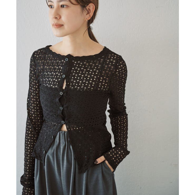 BLACK | 【SHENERY】レース編み2WAYトップス | PAL GROUP OUTLET