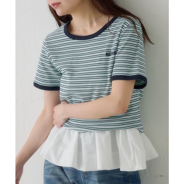 【Kastane】ボーダー刺繍TEE | PAL GROUP OUTLET | 詳細画像2 