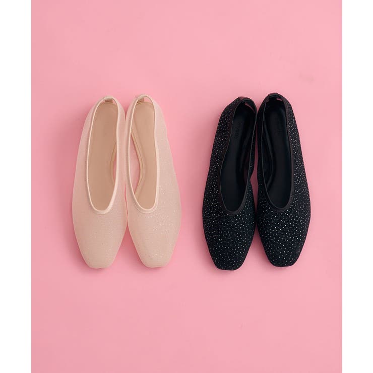 BLK | 【mystic】シャイニーチュールパンプス | PAL GROUP OUTLET